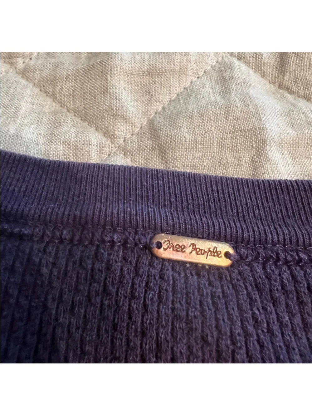 Free People Kombucha Crochet Cuff Thermal purple